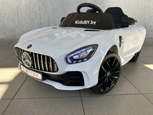 Детский электромобиль RiverToys Mercedes-Benz AMG GT X777XX (белый) - фото