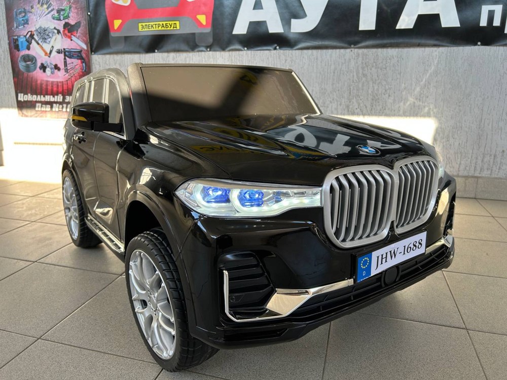 Детский электромобиль Baby Driver 2288 (чёрный глянец) BMW X7 Полноприводный Двухместный+ Качалка