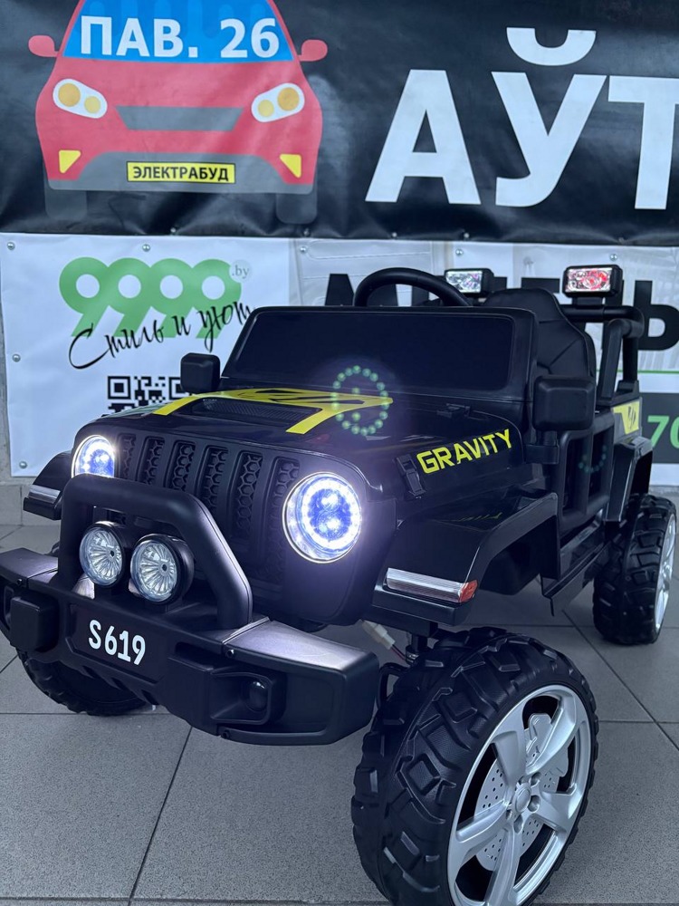 Детский электромобиль Baby Driver T222 4WD (черный) Jeep Усиленный аккумулятор 12V/10Аh Полноприводный