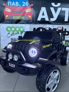 Детский электромобиль Baby Driver T222 4WD (черный) Jeep Усиленный аккумулятор 12V/10Аh Полноприводный - фото