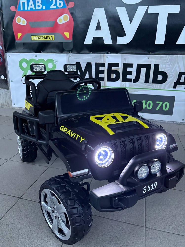 Детский электромобиль Baby Driver T222 4WD (черный) Jeep Усиленный аккумулятор 12V/10Аh Полноприводный - фото4