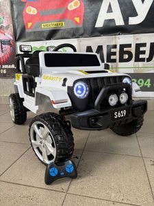 Детский электромобиль Baby Driver T222 4WD (белый) Jeep Усиленный аккумулятор 12V/10Аh Полноприводный - фото