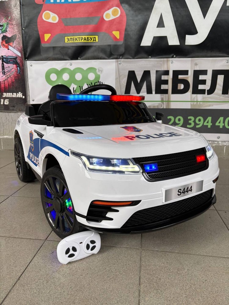 Детский электромобиль Baby Driver S444 (белый, полиция) Range Rover Полноприводный