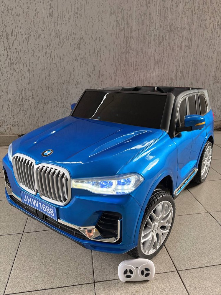Детский электромобиль Baby Driver 2288 (синий глянец) BMW X7 Полноприводный Двухместный+ Качалка, усиленный аккумулятор