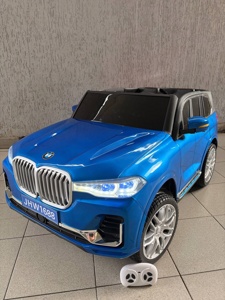 Детский электромобиль Baby Driver 2288 (синий глянец) BMW X7 Полноприводный Двухместный+ Качалка, усиленный аккумулятор - фото