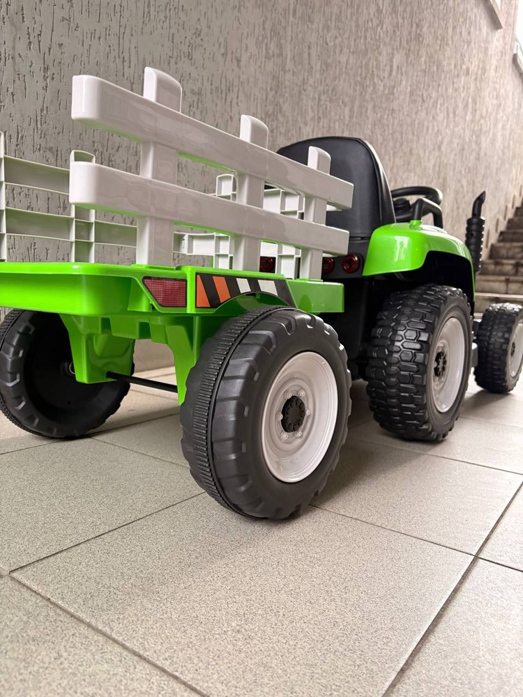 Детский электромобиль Baby Driver R111 (зеленый) Трактор с прицепом - фото2