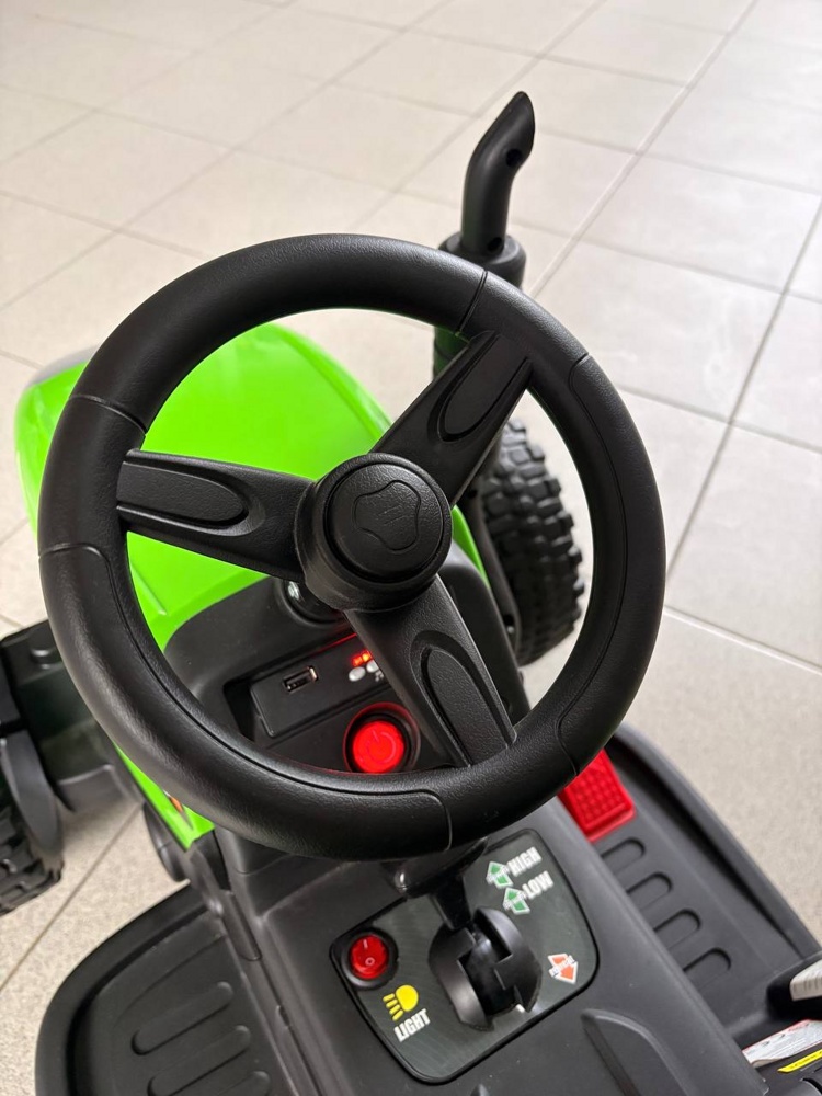 Детский электромобиль Baby Driver R111 (зеленый) Трактор с прицепом - фото3