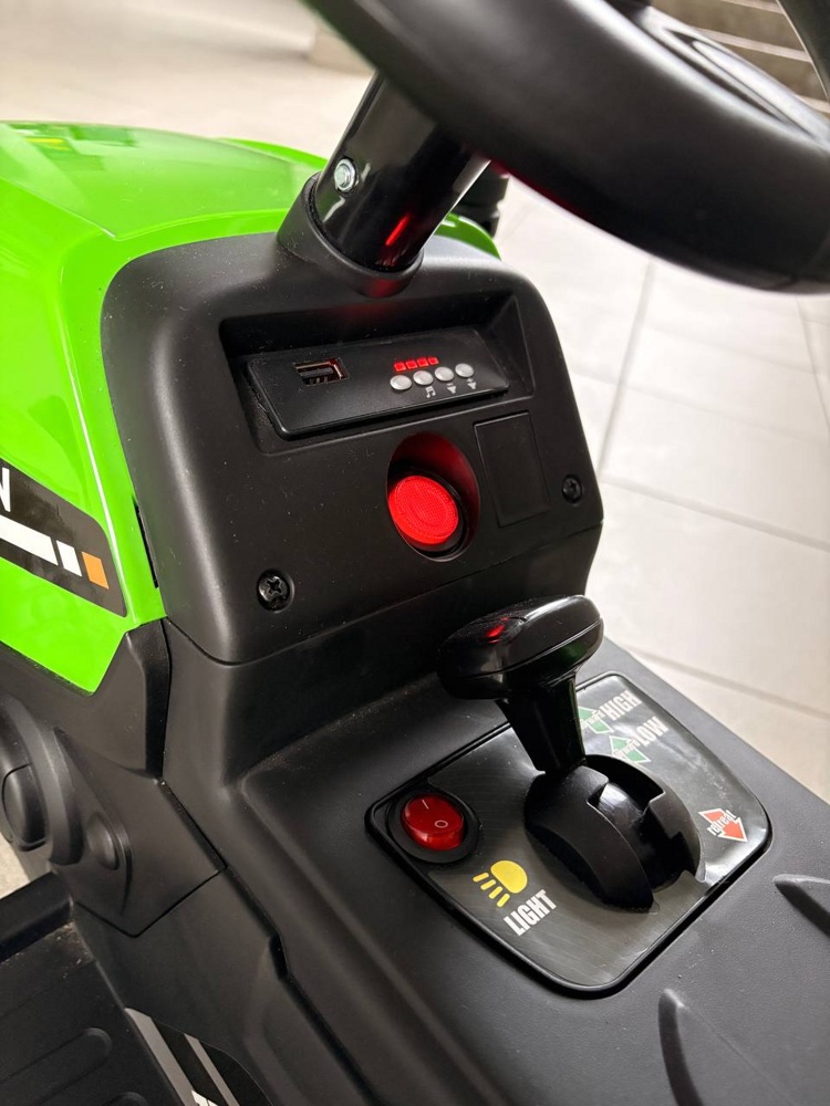 Детский электромобиль Baby Driver R111 (зеленый) Трактор с прицепом - фото4