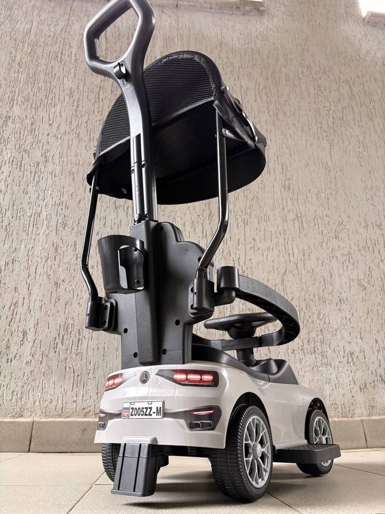 Детский толокар RiverToys Z005ZZ-M (серый) - фото3