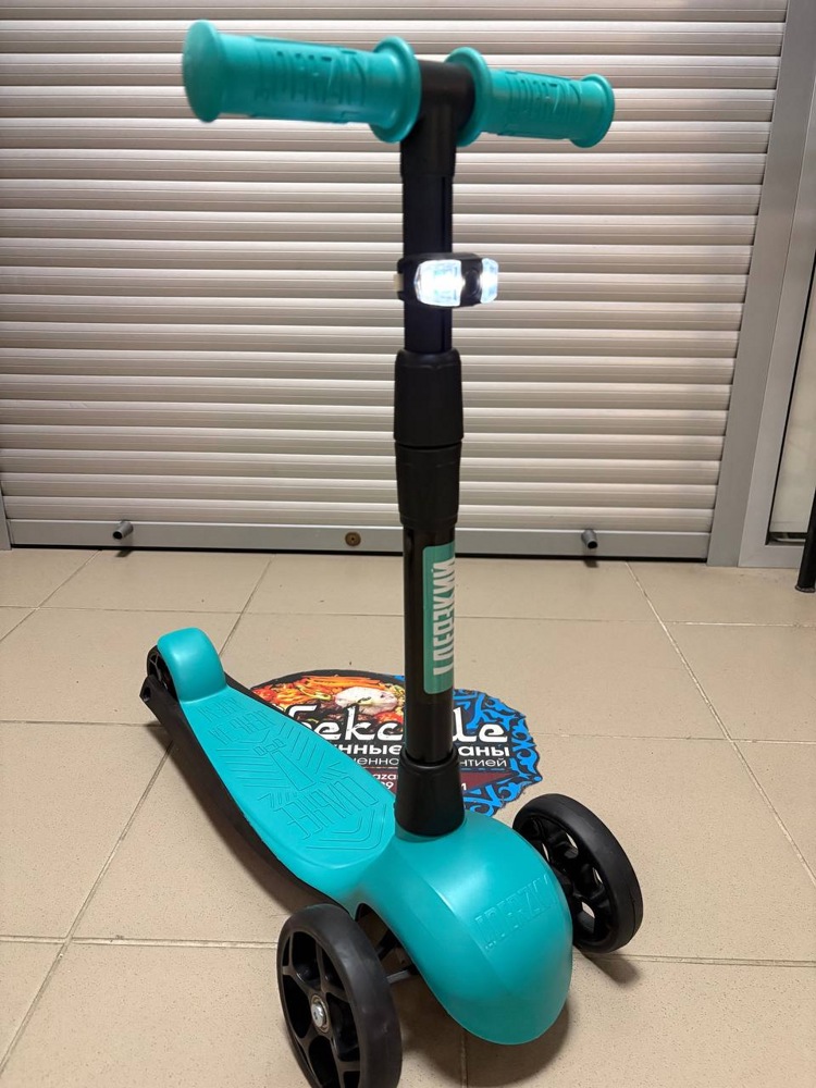 Самокат четырехколесный Slider Boss Original Bo-Ori-016 (морская волна) фонарик в комплекте - фото2