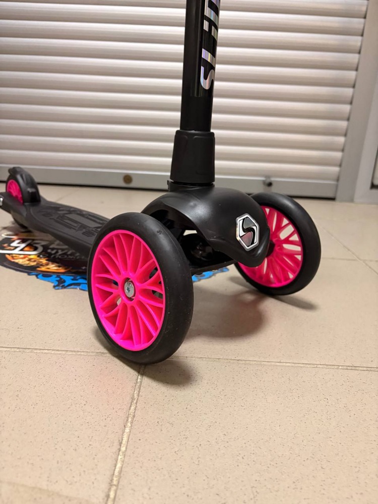 Самокат четырехколесный Slider Sport1P (розовый) фонарик в комплекте - фото4