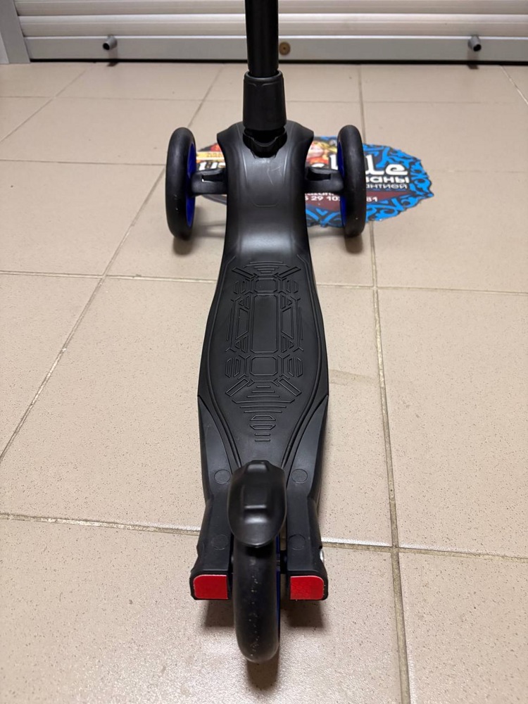 Самокат четырехколесный Slider Sport1B (синий) фонарик в комплекте - фото4