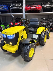 Детский электромобиль Baby Driver R222 (желтый) Трактор с прицепом - фото