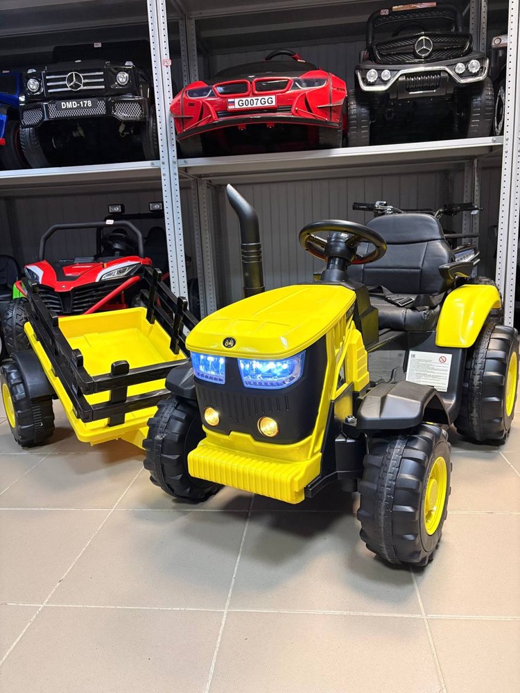 Детский электромобиль Baby Driver R222 (желтый) Трактор с прицепом - фото2
