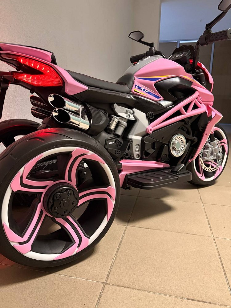 Детский электромотоцикл Baby Driver арт. R333 (розовый) Усиленный аккумулятор - фото5