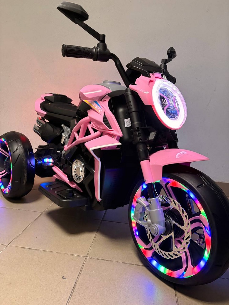 Детский электромотоцикл Baby Driver арт. R333 (розовый) Усиленный аккумулятор - фото2