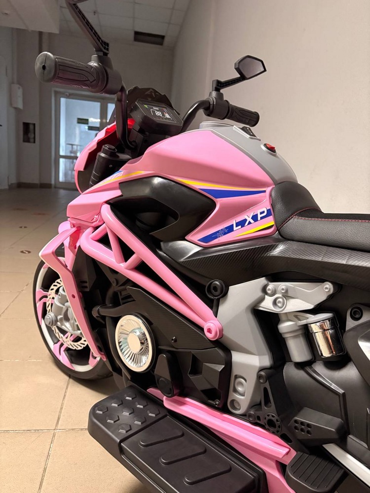 Детский электромотоцикл Baby Driver арт. R333 (розовый) Усиленный аккумулятор - фото6