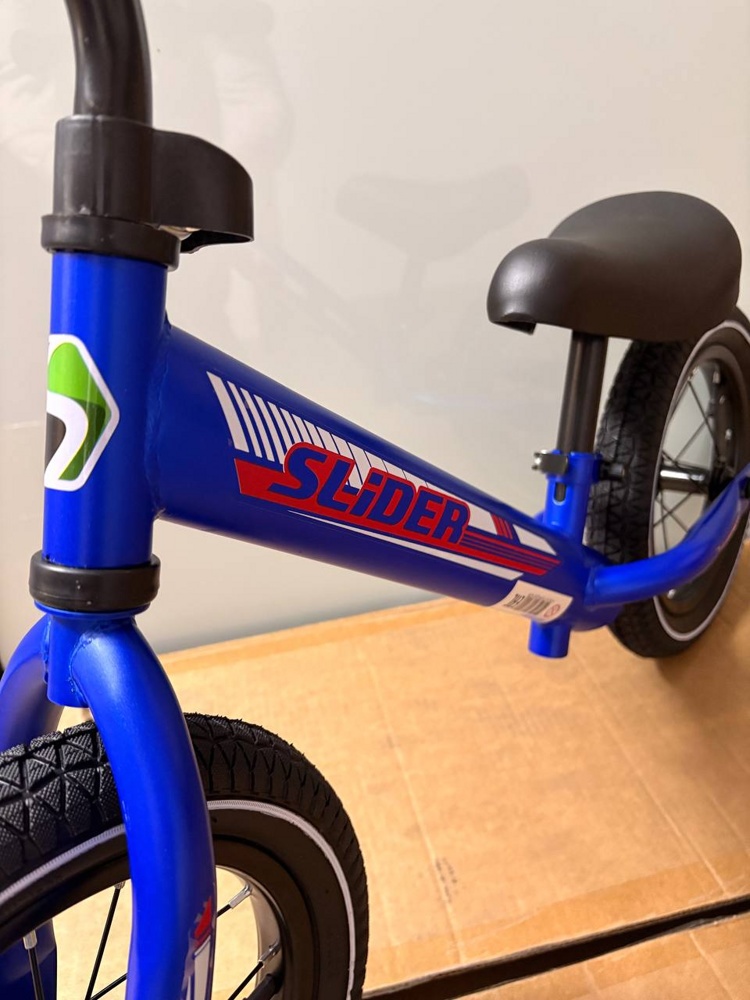 Беговел Slider DJA105B (синий) жидкостная покраска, надувные колеса 12, стальная рама фото-5