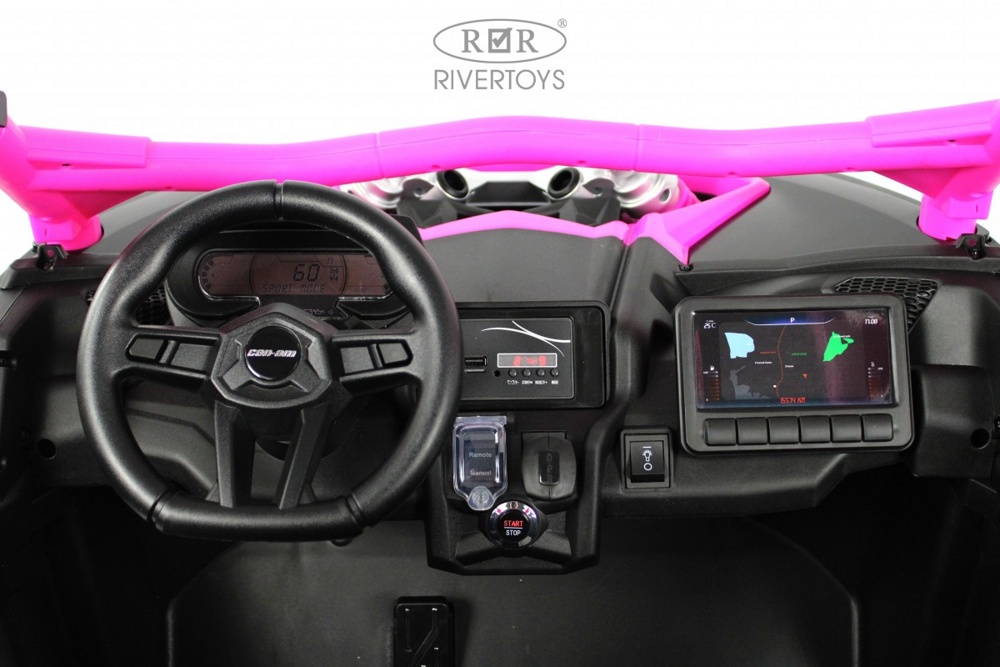 Детский электромобиль RiverToys BRP Can-Am Maverick Y111YY (темно-розовый) - фото6