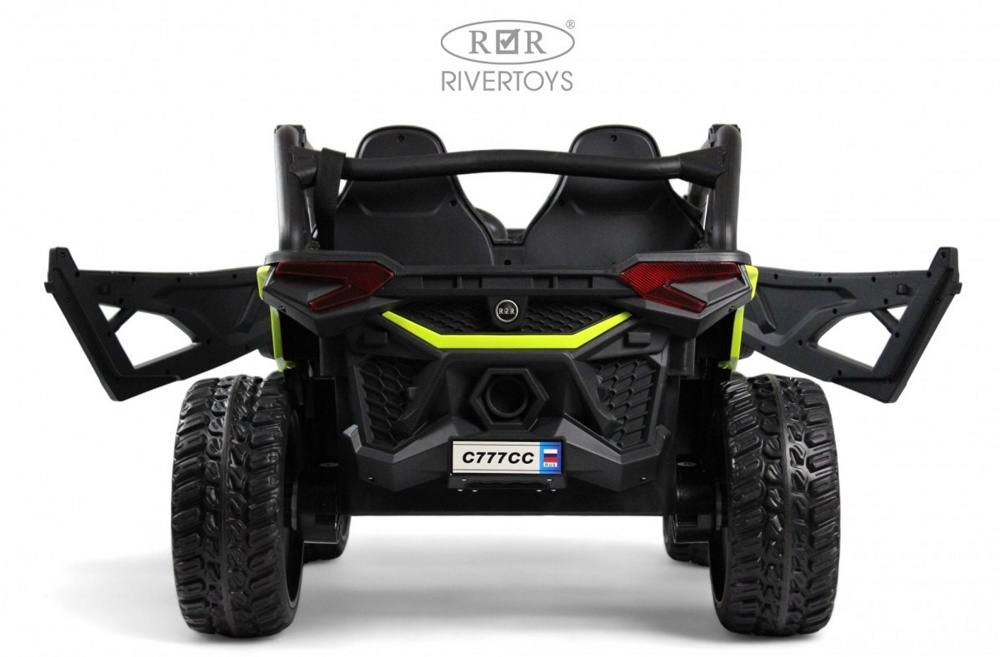 Детский электромобиль RiverToys C777CC (зелёный) Buggy Двухместный Полноприводный - фото4