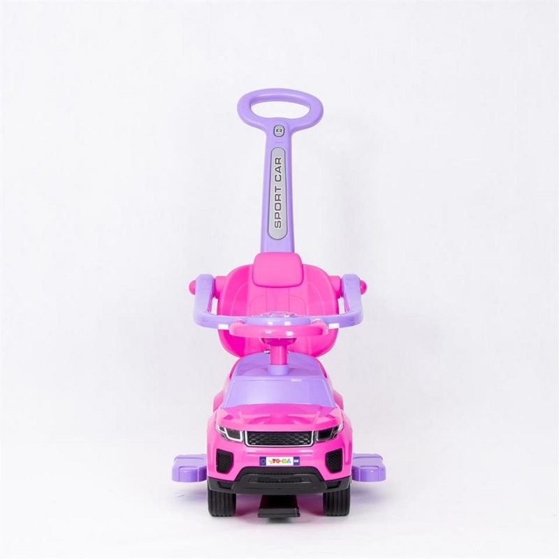 Детская машинка Каталка, толокар TO-MA 614R EVA резиновые колеса цвет розовый - фото4