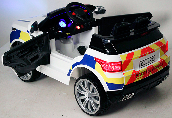 Детский электромобиль RiverToys Range Rover E555KX (белый, полиция) - фото2