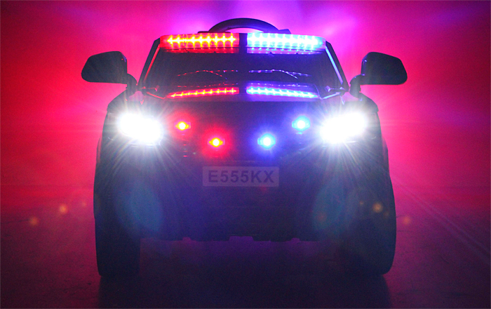 Детский электромобиль RiverToys Range Rover E555KX (черный, полиция) - фото2