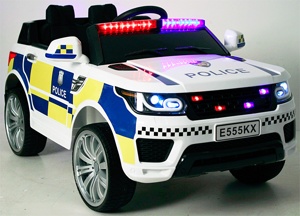 Детский электромобиль RiverToys Range Rover E555KX (белый, полиция) - фото