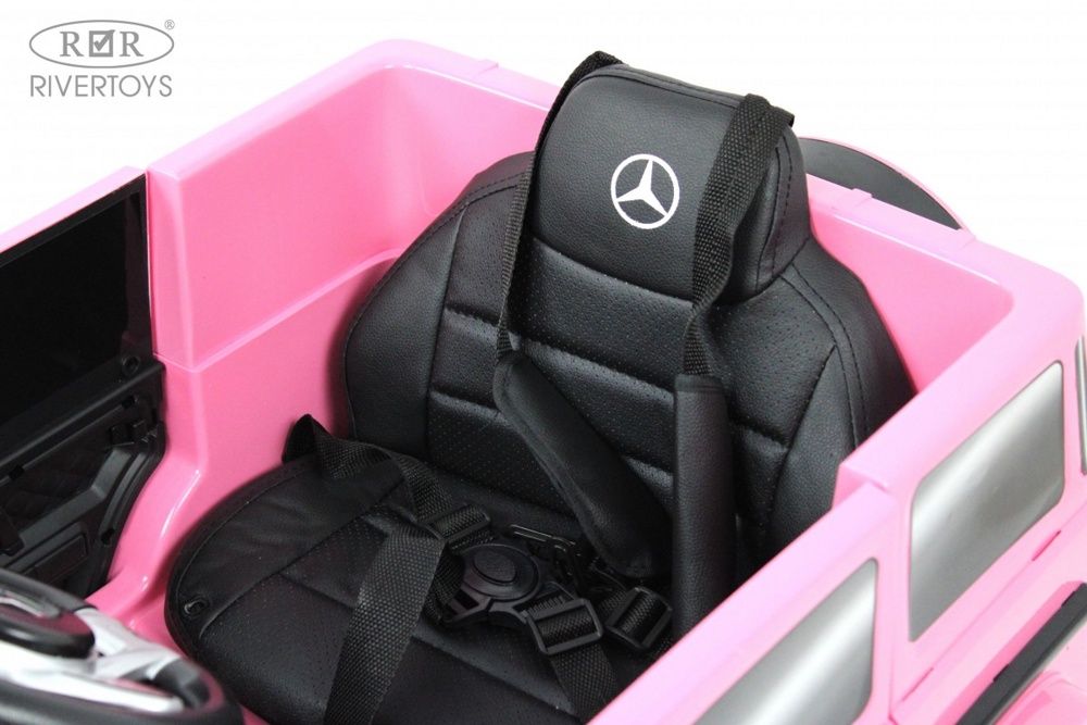 Детский электромобиль RiverToys Mercedes-Benz G63 O111OO (розовый глянец) Лицензия - фото5