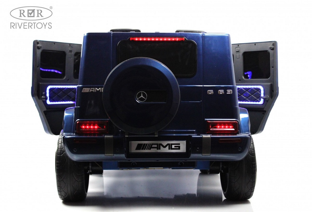 Детский электромобиль RiverToys Mercedes-AMG G63 G111GG (синий глянец) Двухместный Полноприводный  Лицензия - фото5