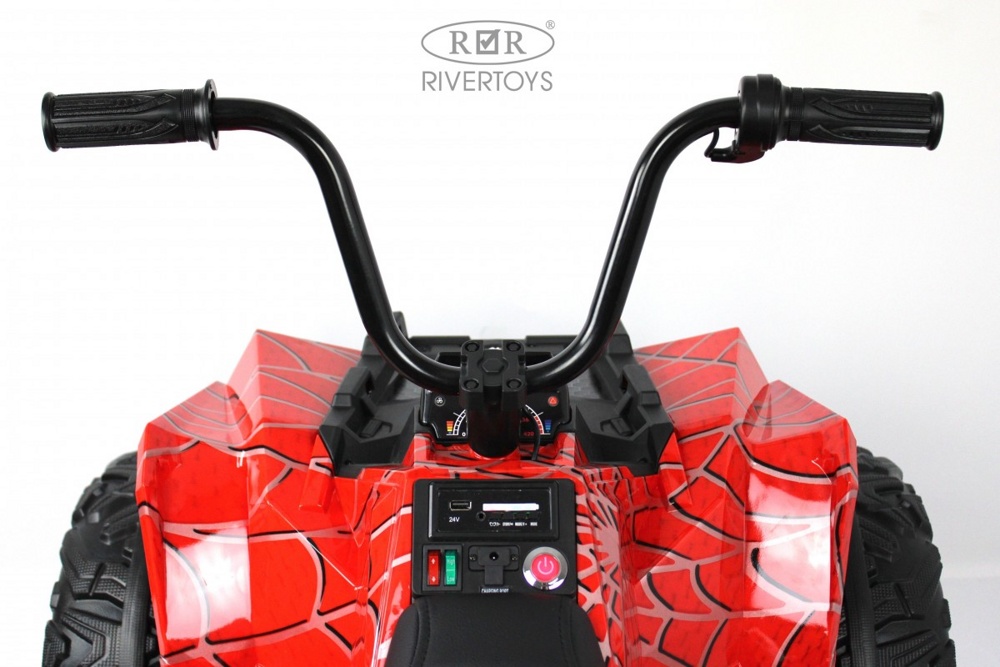 Детский квадроцикл RiverToys A111AA 4WD (красный паук) Полноприводный - фото6