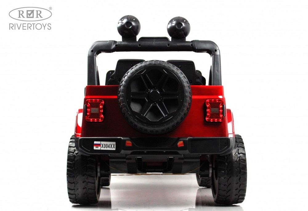 Детский электромобиль RiverToys X004XX (красный глянец) Полноприводный - фото5