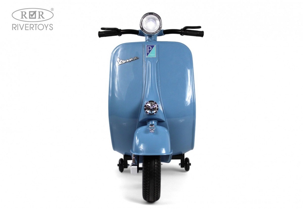 Детский электроскутер RiverToys VESPA M888MM (синий) - фото3