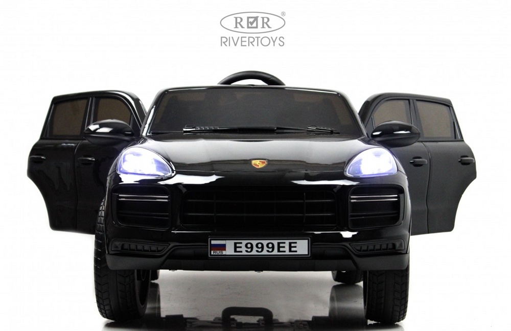 Детский электромобиль RiverToys E999EE (черный глянец) Porsche Лицензия - фото4