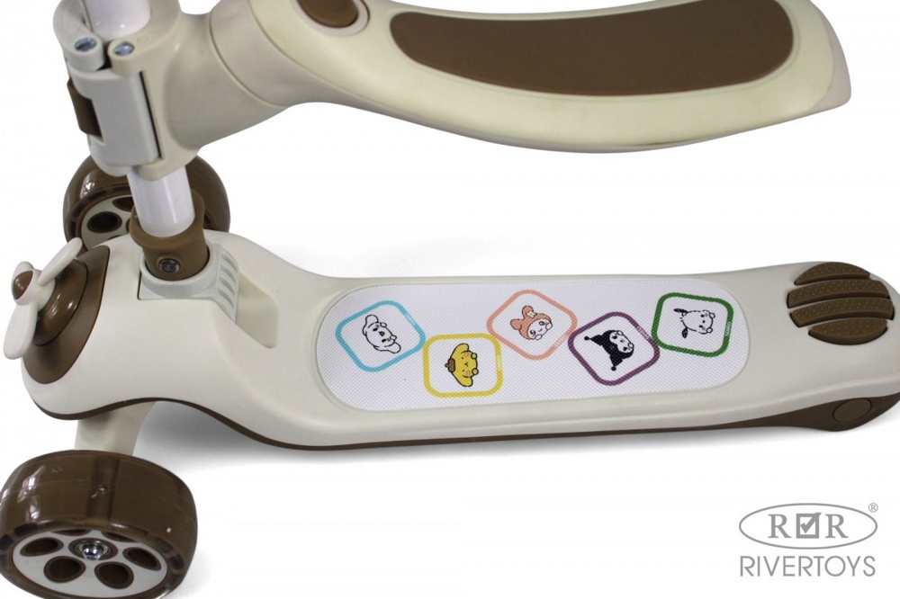 Детский самокат RiverToys HB-8001S (коричневый) фото-4
