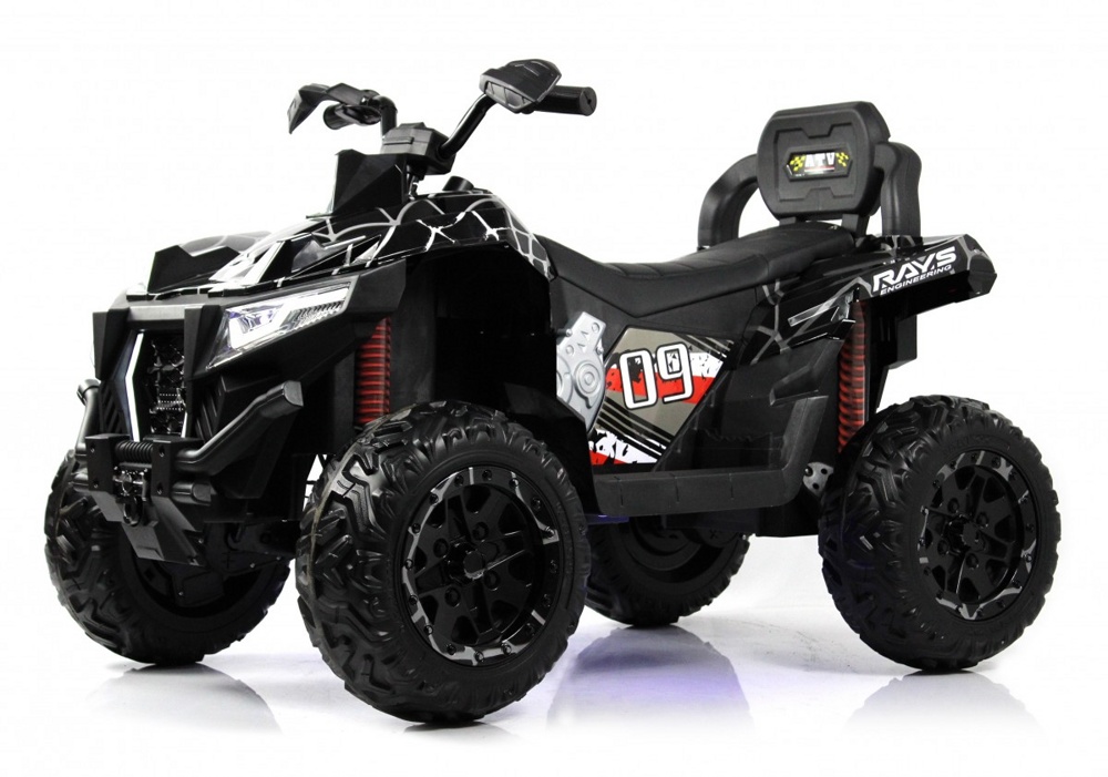 Детский электроквадроцикл RiverToys X999XX (черный спайдер) 4WD Полноприводный