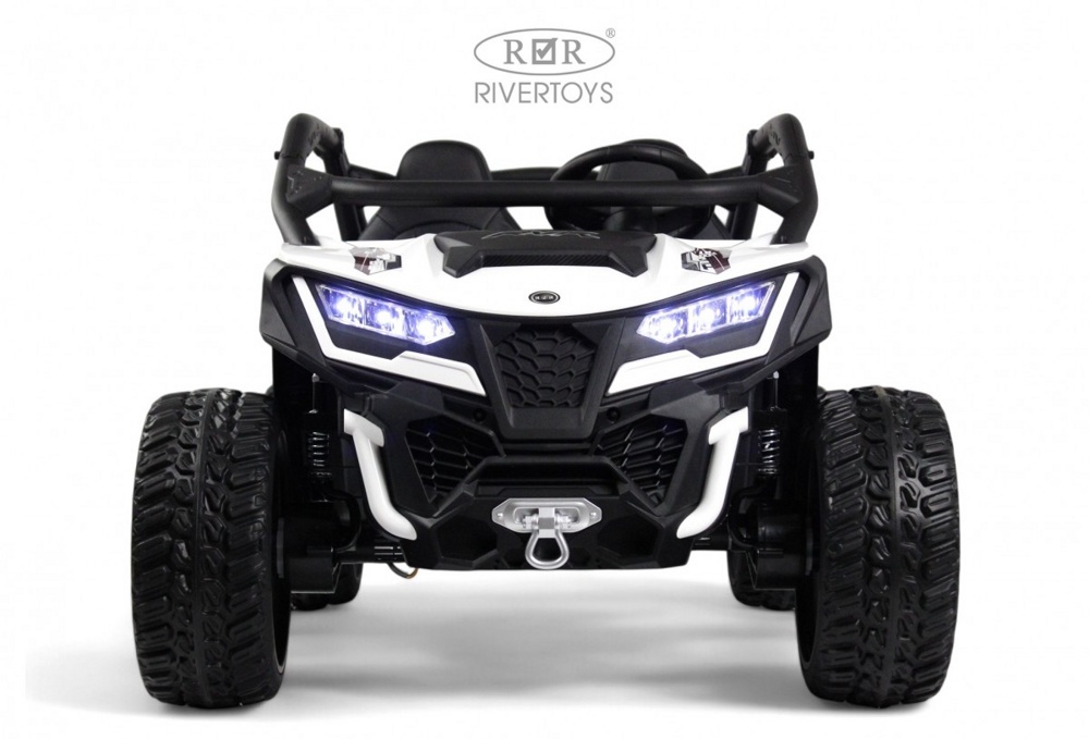 Детский электромобиль RiverToys C555CC (белый) Buggy Двухместный Полноприводный - фото2