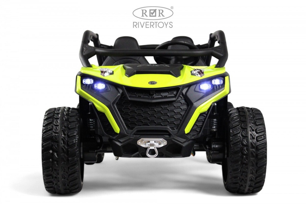 Детский электромобиль RiverToys C777CC (зелёный) Buggy Двухместный Полноприводный - фото2