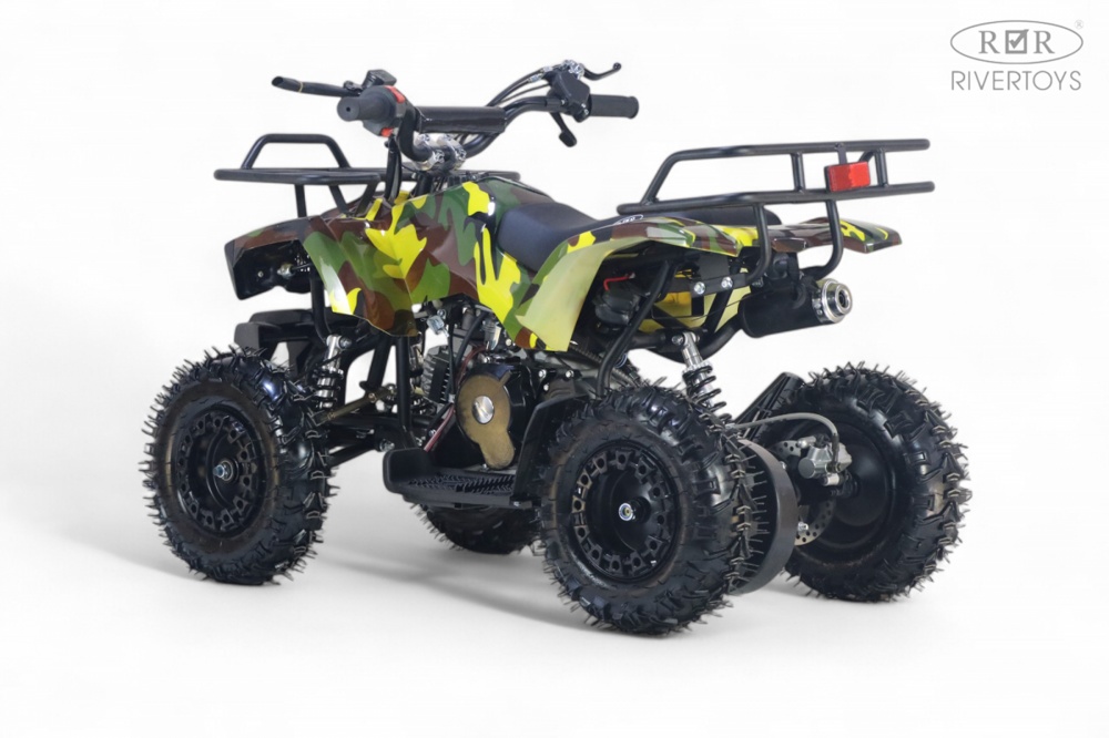 Детский квадроцикл RiverToys TIGER (желтый камуфляж) Бензиновый - фото5
