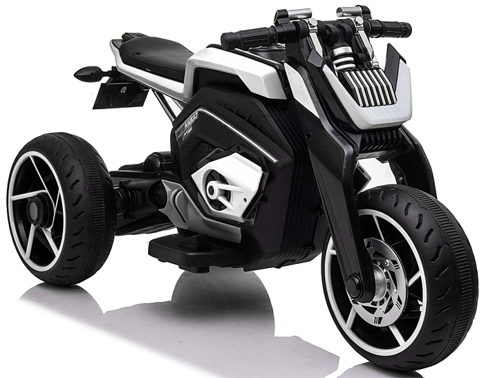 Детский электромобиль, мотоцикл RiverToys X222XX (белый) - фото