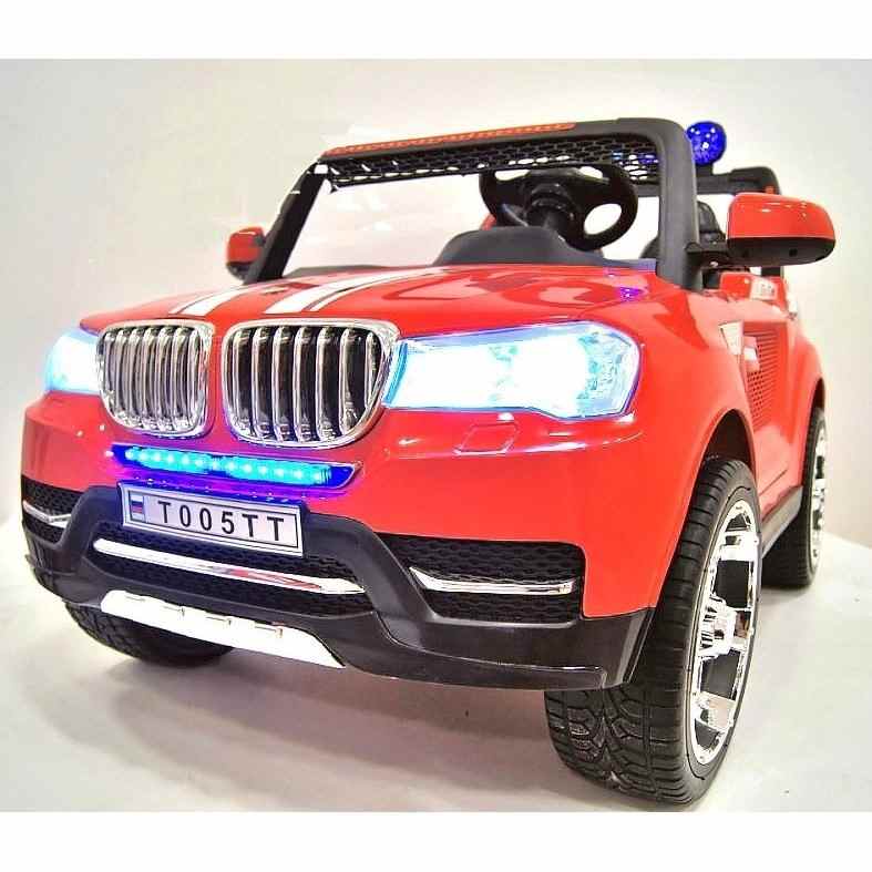Детский электромобиль RiverToys T005TT 4WD (красный) полноприводный двухместный BMW - фото