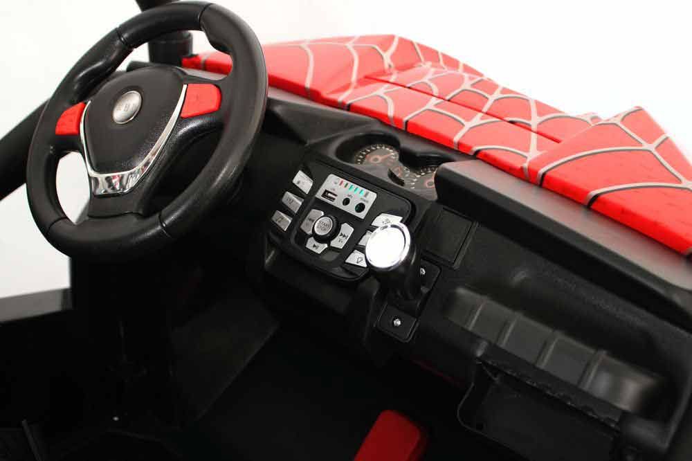 Детский электромобиль RiverToys Buggy T888TT 4WD 24V (красный Spider) полноприводный двухместный - фото5