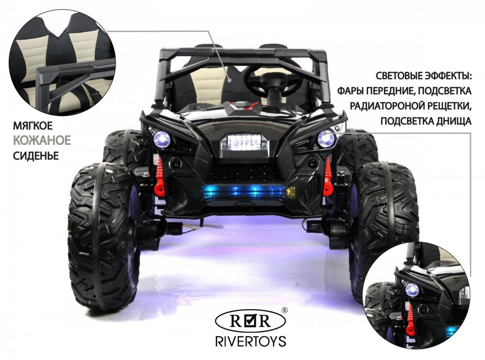 Детский электромобиль RiverToys A999AA (черный) - фото2