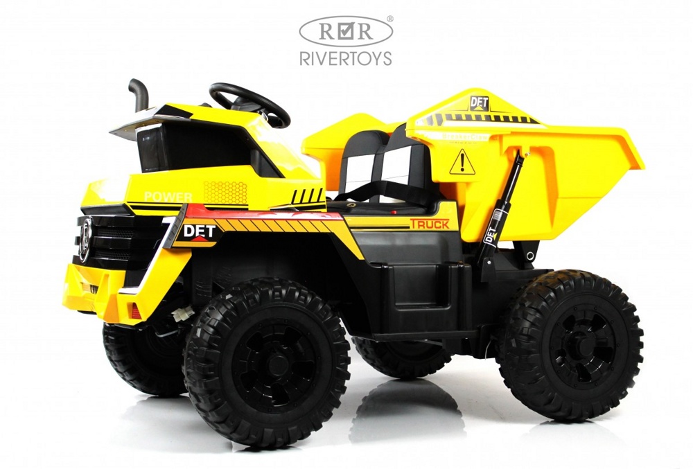 Детский электромобиль RiverToys K333AM (желтый) Двухместный, полноприводный