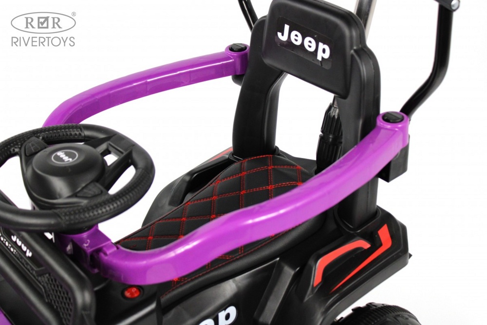 Детский электромобиль RiverToys G003GG (фиолетовый) Jeep - фото2
