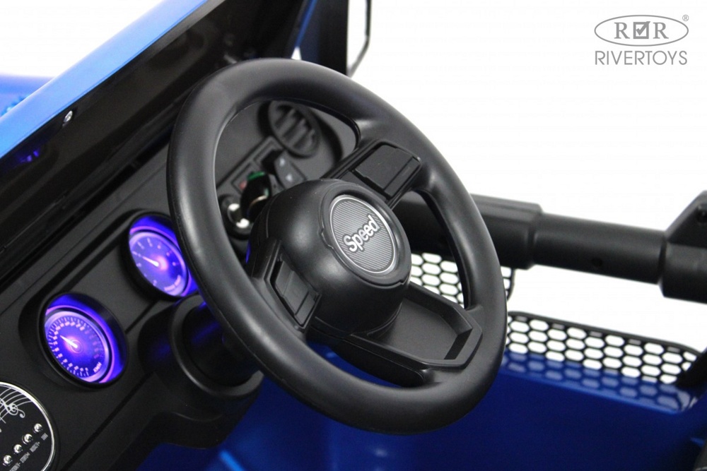 Детский электромобиль RiverToys X004XX (синий глянец) Полноприводный - фото5