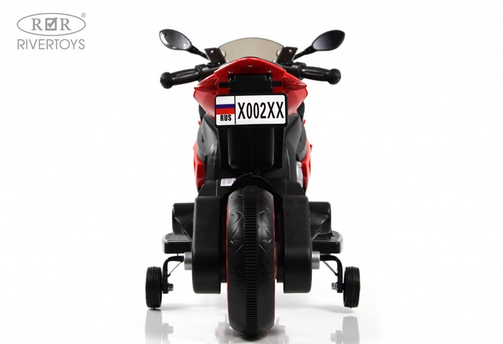 Детский электромотоцикл RiverToys X002XX (красно-белый) - фото4