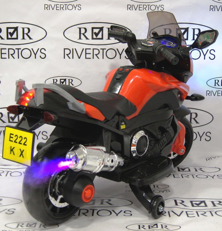 Детский электромобиль, мотоцикл RiverToys E222KX (черный) Yamaha - фото4