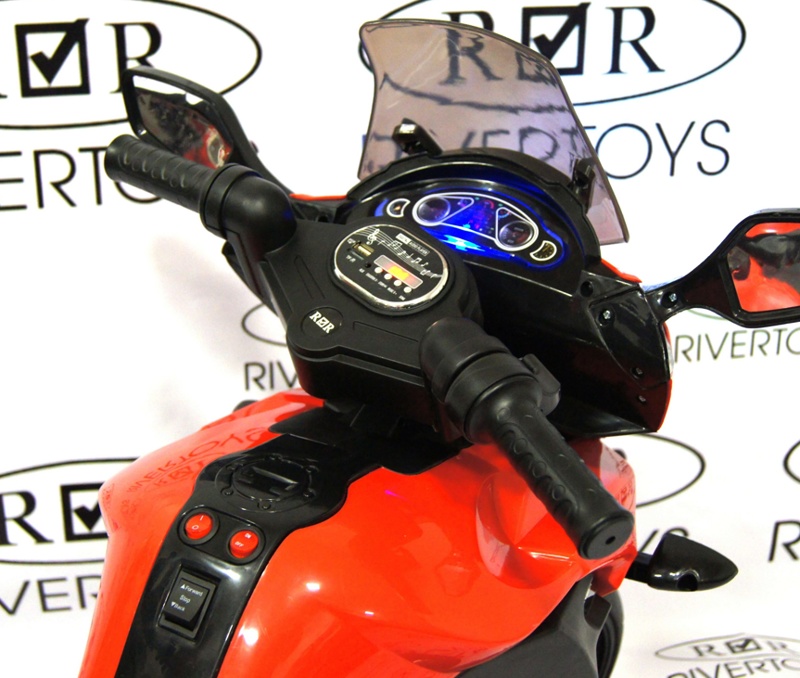 Детский электромобиль, мотоцикл RiverToys E222KX (черный) Yamaha - фото6