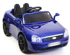 Детский электромобиль RiverToys O095OO (синий автокраска) глянец Lada - фото
